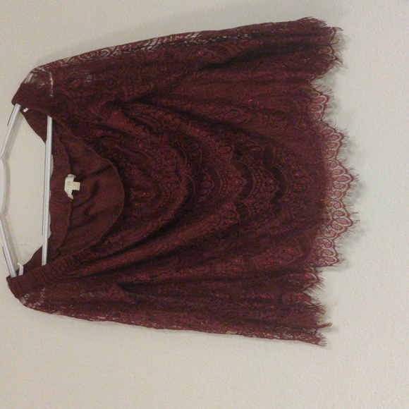 LOVE FIRE off shoulder lace bell sleeved blouse Large - Picture 1 of 4